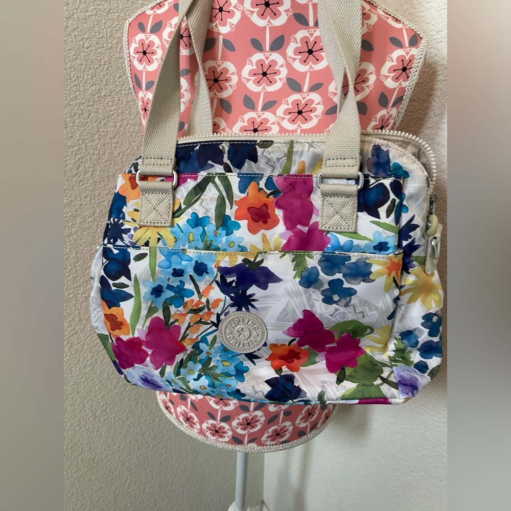 Kipling Floral Canvas Tote Bag - Picture 2 of 3